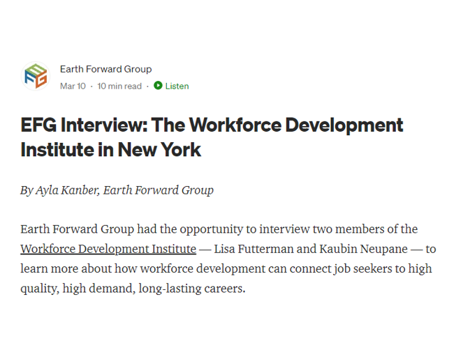 Workforce Development Institute > Our News & Views Detail